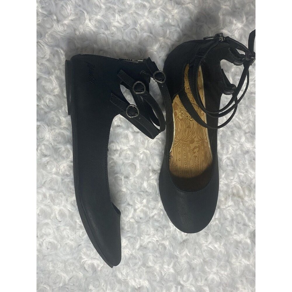 Blowfish Size 4 Gladiator Style Black Flat Shoes Girls